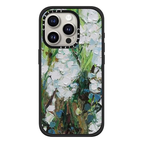 CASETiFY �C���p�N�g iPhone 15 Pro �P�[�X [MIL�K�i���� (4x MIL-STD-810G) / 2.5m����̗����������N���A] - Wild Squill Flowers - �}�b�g�u���b�N