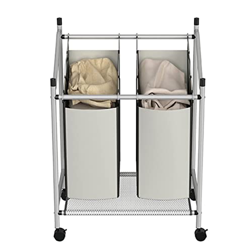 Cesto para ropa sucia con bolsas clasificadoras impermeables y carrito de almacenamiento