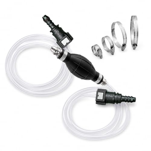 Image of HANXIANG Diesel Fuel Priming Bleeding Pump Tool with Oil Pipe, Compatible with Ford, PSA, Landrover, Jaguar, Volvo Vehicles Fuel System