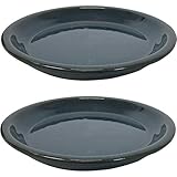 Sunnydaze Ceramic Flower Pot Saucers - Set of 2 - High-Fired Glazed UV- and Frost-Resistant Finish -...
