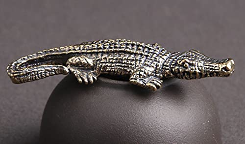 Dmtse Chinese Brass Crocodile Decor Statue Figurines For Animal Sculpture Lucky For Collectibles Gift #TOP7