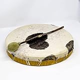 Shamandrum Ø 40 cm Rahmentrommel im mysevendo Set Rund Ziegenhaut Behaart Shaman Drum Goat Skin inkl. Stick