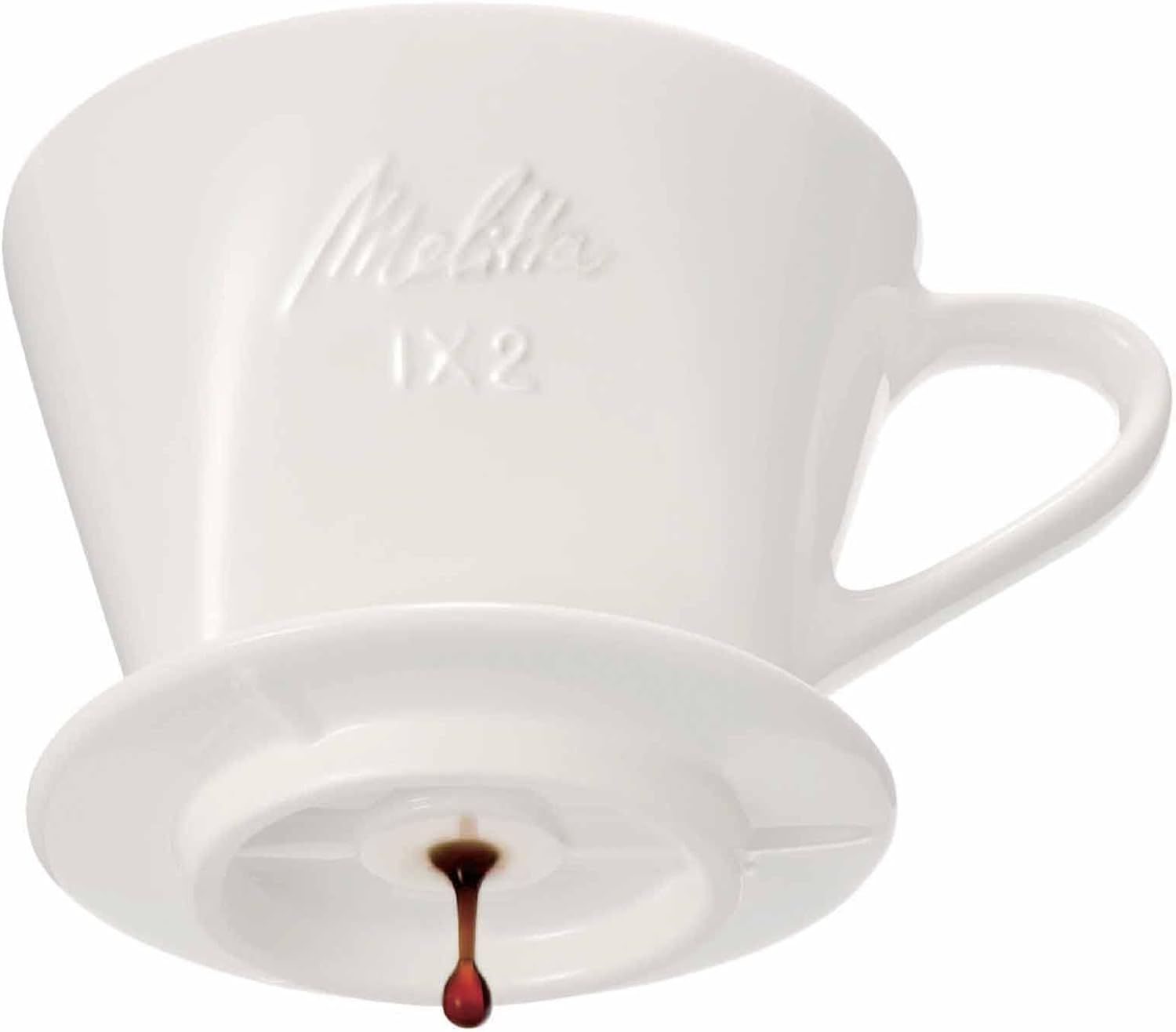 Melitta SF-WH1 x 2 Coffee Dripper, Ceramic, Made in Japan, Measuring Spoon, For 2 to 4 Cups, Off White