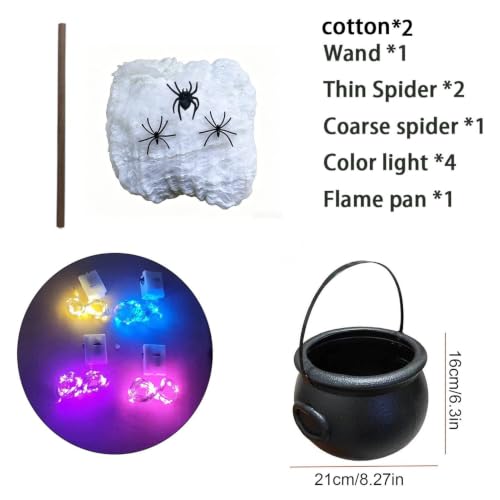 Caldero de brujas con luz para decoración de Halloween 7