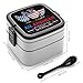 DeWoxkex All American Chick Chicken American Flag Double Layer Bento Box Lunch Box with Spoon Reusable Bento Case Leak-Proof Food Containers for Work Picnic Camping