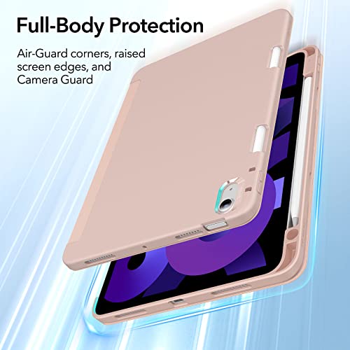 Image of ESR for iPad Air 5th Generation Cover (2022), iPad Air 4th Generation Cover (2020), iPad Air 5 /4 Case, with Pencil Holder, Soft Flexible Case, Rebound Series Case, Rose Gold