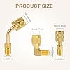 lasuroa 3pcs R410A Adapter for Mini Split System, 5/16" SAE Female to 1/4" SAE Male Flare Charging Vacuum Port Adapter Straight 45°& 90° Angle Adapters Fitting for HVAC Air Conditioner Refrigeration #1
