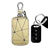 Kukecai Para Llaves De Coche - De Diseño Geométrico Con Cremallera - Protector Para Llaveros De Coche En Piel PU,Para Mujeres Y Hombres Conductoras Tarjetas Monedas Objetos Pequeños Exterior