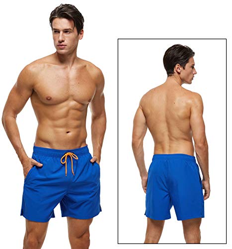 Image of Tyhengta Men's Swim Trunks Quick Dry Beach Shorts with Zipper Pockets and Mesh Lining