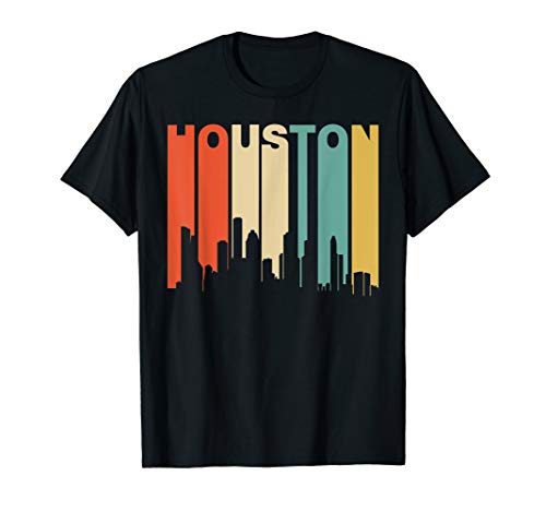 Retro 1970 s Style Houston Texas Skyline T-Shirt
