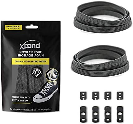 Xpand® No Tie Shoelaces - Flat Elastic Laces with Adjustable Tension - Slip-on Any Shoes
