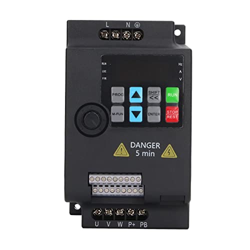 MasYosh Unidad de Frecuencia Variable 0.75kW Motor Controlador Frecuencia Frequency Inverter Single Fase AC220V Entrada 3 Fase AC0‑220V Salida