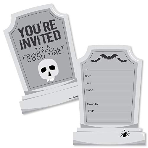 Big Dot of Happiness Graveyard Tombstone Halloween Invitations #TOP21