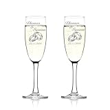 Lieferumfang: 2 Sektgläser / Höhe: 19,2 cm / Volumen: 170 ml / Gravurfarbe: Milchweiß