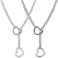 BDSHUNBF 2PCS Y-Shaped Collar, Heart O-ring Slip Chain Necklace,