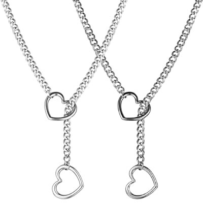 BDSHUNBF 2PCS Y-Shaped Collar, Heart O-ring Slip Chain Necklace, Gothic Punk Collar, Joyería para Mujer | Ya disponible en tu tienda friki favorita! En mundofriki.es!