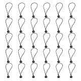 30 fascette elastiche a sfera, 15 cm, tendicinghia per campeggio, escursionismo, pesca, baldacchino esterno, fissaggio della tenda da sole, colore nero