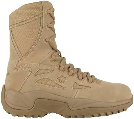 Reebok Rapid Response Rb Safety Toe 8" Stealth Boot With Side Zipper mens Industrial & Construction Boot