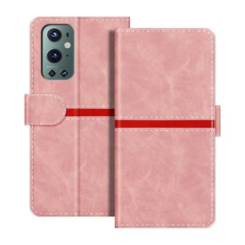 ESACMOT ���U�[�E�H���b�g�P�[�X Oneplus 9 Pro �Ƃ̌݊������� ���X�g���C�v�f�U�C�� �J�[�h���[�t�� �}�O�l�b�g���蒠�^�J�o�[ (�s���N)