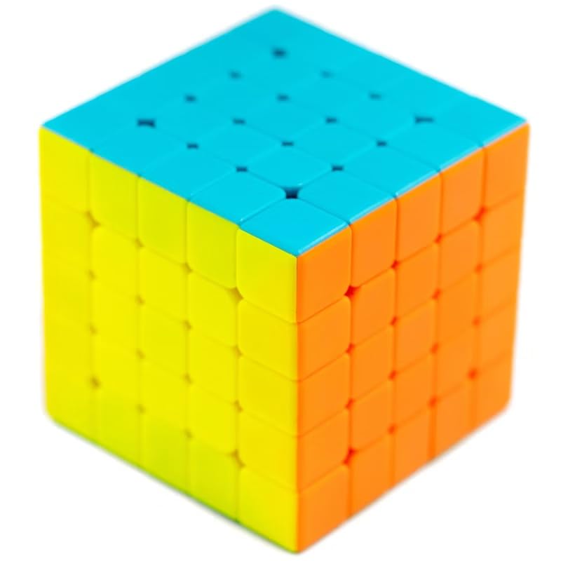 Image of QiYi QiZheng S2 5x5 Stickerless Speed Cube - Smooth & Durable 62mm Non-Magnetic 5x5x5 Puzzle Cube, Lightweight Design with Sturdy Build, Bright Colors for Beginners & Cubers