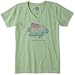 Life is good Women's Crusher Vee Engraved Ocean Fit T-Shirt (Minty Green)