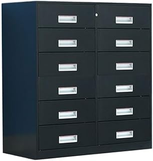 Archivador de metal multifuncional, 6 capas de gran capacidad de almacenamiento para oficina en casa, archivador negro con cajones espaciosos para documentos y archivos de datos