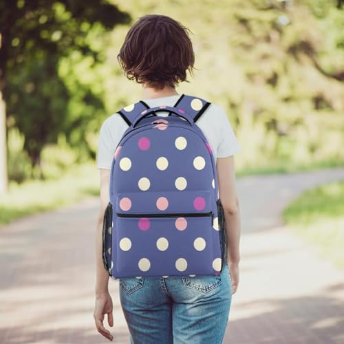 Sac à dos d'école primaire à pois multicolore pour garçons et filles - 6