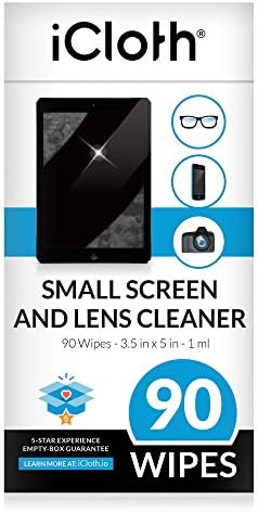 iCloth Lens Cleaning Wipes Safe for All Screens, Electronics & Glasses. Streak & Lint Free, Individually Wrapped, 1 Wipe Can Clean Camera, Smartphone, and Pair of Glasses (Small 90 Wipes)