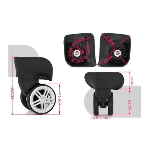 2pcs Luggage Wheels Replacement Suitcase Wheel Spinner Casters Black Sets for Travel Carry On Luggage Kits (W169)2