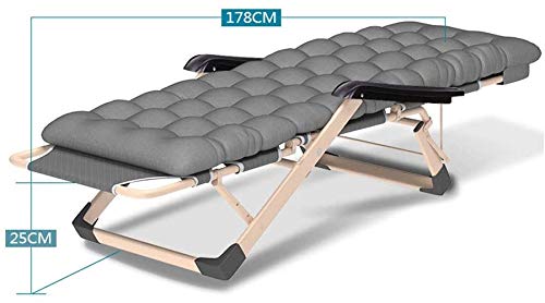 Tumbona de jardín plegable con cojín de algodón azul ajustable 4