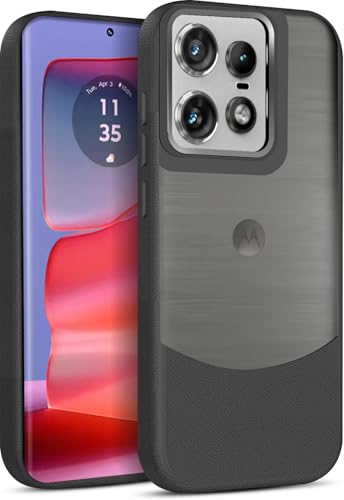 Image of MINTZZ Moto Edge 50 Pro Back Cover, Leather Design, Protective Cover with Camera Lens Protection, Premium Grip & Slim Fit Durable, Edge 50 Pro Case (Black, Moto Edge 50 Pro)