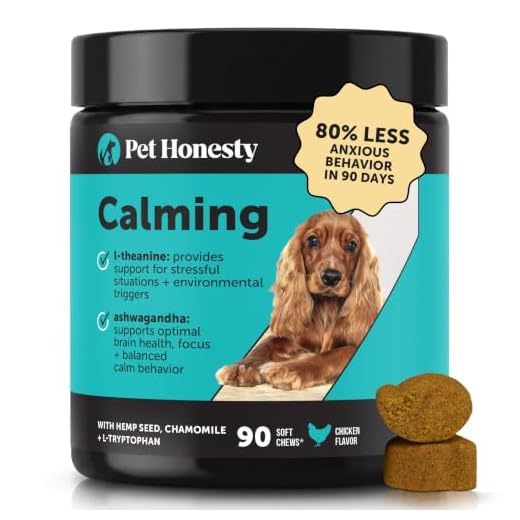 PetHonesty Hemp Calming Chews for Dogs - Natural Dog Anxiety Relief with Hemp + Valerian Root, Dog Calming Chews - Helps Aid with Stress, Thunder, Fireworks, Chewing, Barking (Chicken)