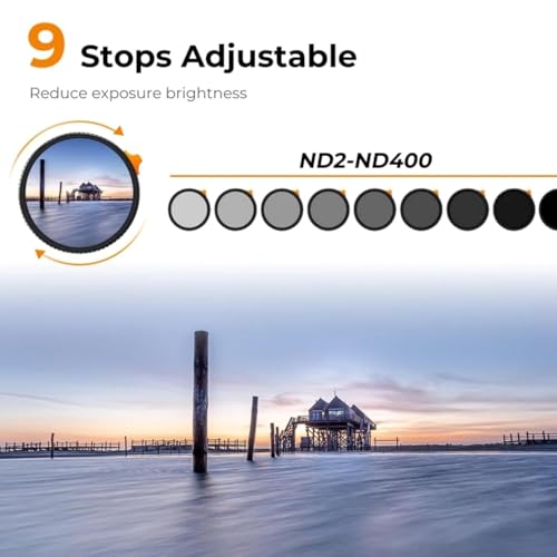 Image of GetZget 52mm Nd Filters Lens Compatible with iPhone 13 /14 / 15 & Plus, Vivo X90 Mobile Cover, DSLR Camera (ND2-ND400 Filter, 52mm)