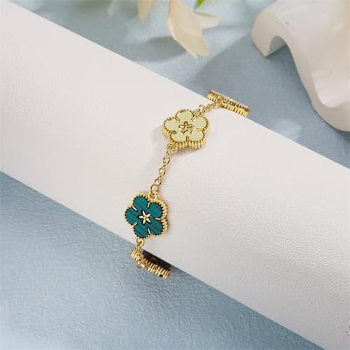 Four Leaf Clover Bracelet for Women Lucky 18K Gold Plated Stackable Jewelry Gift for Women Birthday Gifts for Girlfriend3