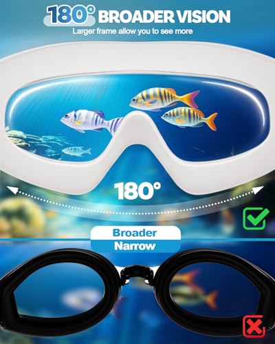 Image of Swim Goggles 2 Pack, Wide View Anti Fog&UV Swimming Goggles for Audlt, No Leaking Swim Glasses for Men Women Youth