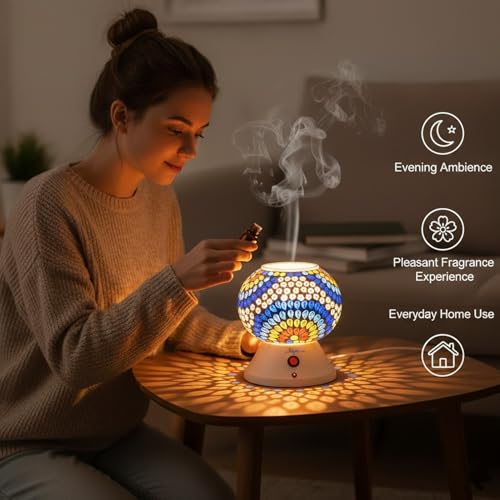 Image of Signamio Hand Made Table Top Camphor Diffuser Burner - Kapoor Dani Electrical Aroma Oil Diffuser Night Lamp - Kapoor Machine for Home & Office DN-1 (Aroma Oils not Included)