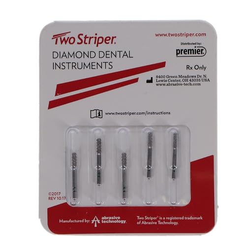 Premier Dental 2015573 Two Striper FG Friction Grip SC5 Gross Reduction Coarse Grit Diamond Burs 5/Pk