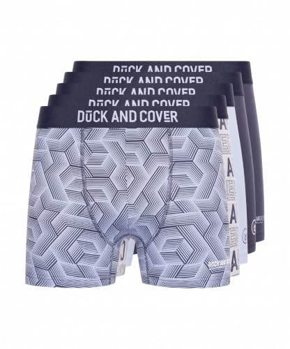 Image of Duck & Cover Men's 5-Pack Cotton Boxers, Tag-Free Underwear, Assorted XL