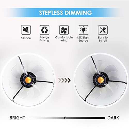 Mpayel Low Profile Ceiling Fans With Lights, Remote - Flush Mount, 20" Modern Bladeless, Enclosed Small Black Fan With Dimming For Bedroom…… #TOP2