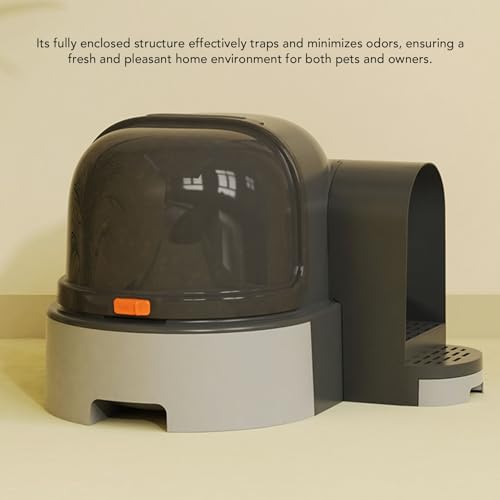 Caja sanitaria cerrada para gato color negro de PVC miniatura 3