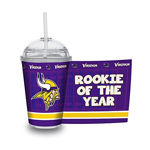 Image of Rico Industries NFL Football Rookie of The Year 12oz Acrylic Tumbler, Youth Tumbler with Swirly Straw