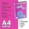Carta A4 Economica per Stampante Fabriano Gentile, 5 Risme da 500 Fogli - 2500 Totali, Eurocali Carta da 75gr Per Ufficio, Fotocopie, Multiuso