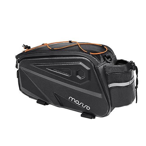 MOSISO Fahrradtasche 14L, Gepäckträgertasche Wasserdicht Isoliertasche mit Schultergurt, Multifunktionale 3-In-1 Fahrradtasche Rucksack Schnell Abnehmbare für Radfahren Pendeln Camping,Orange