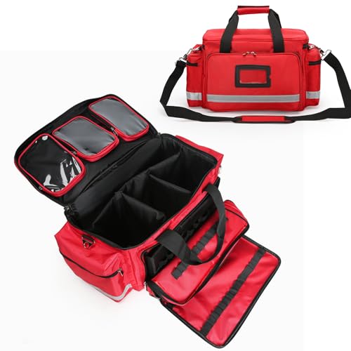 Medical Empty Bag First Aid Bag Emergency Responder Trauma Bag Empty, Professional First Aid Kits Storage Medical Bag with Inner Dividers and No-Scratch Bottom,Trauma Bag for Home Health Nurse Bag by Be-Better - Used condition - US$49.76