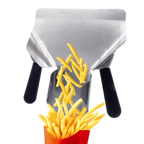 MIZORLIE Double Handle Stainless Steel Popcorn & French Fry Scoop for Snacks, Desserts & Ice Cream