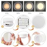 Set of 6 LED Under-Unit Lights RGBW - Wireless Cabinet Lighting 16 Colours LED Night Light with Remote Control, Dimmer & Timer, Kitchen Without Cable, Under Cabinet Lighting LED Light with Battery - 6