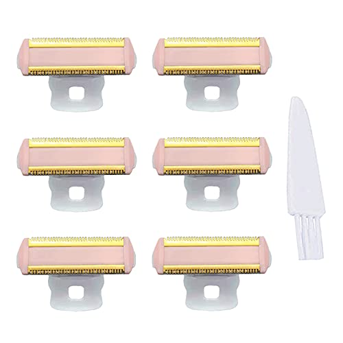Ladies Shaver Replacement Head for Finishing Touch Flawless Body Rechargeable Women Hair Removal Shaver Bikini Trimmer Shaver Head with a Cleaning Brush(Shaver Head 6PCS + Brush)