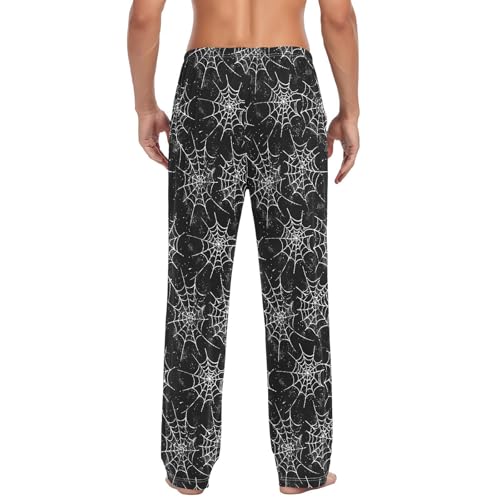 Spider Web Men's Pajamas Pants Cotton Sleep Bottoms Pants Lounge Sleepwear - S3