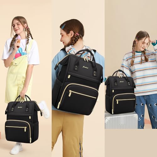 unknown Women Laptop Backpack Work Bag - Fits 15.6 inch with Laptop Compartment Waterproof Professional Fashion Travel Purse for College Nurse Business Computer Backpack の商品画像 5