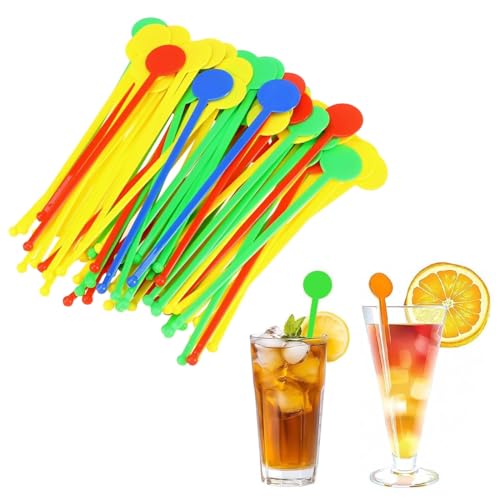 EJRUP 80 mescolatori riutilizzabili per cocktail, in plastica, per mescolare whisky, whisky, 18 cm, bastoncini in plastica per mescolare bevande, cocktail e swizzle